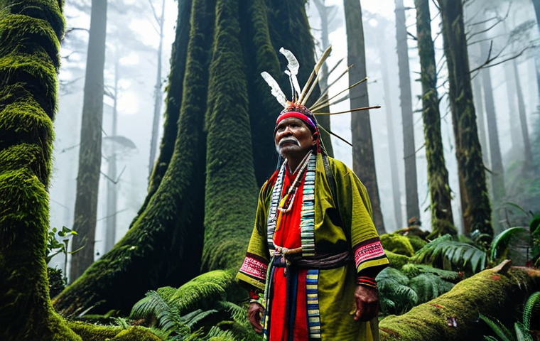 **Prompt 1: Indigenous Ceremony in Cloud Forest**

"A Kogi shaman in traditional, fully clothed attire, performing a ceremony in a misty cloud forest of the La Luna Massif. Ancient trees draped in moss, soft light filtering through the canopy, appropriate attire, safe for work, perfect anatomy, correct proportions, natural pose, professional photography, high quality, family-friendly."